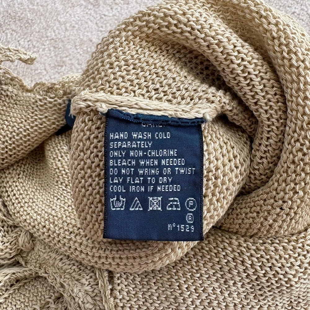 Ralph Lauren Crochet Knit Beige Maxi Slip Dress - Picture 6 of 7